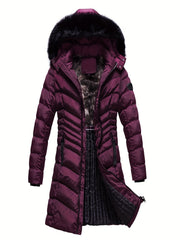Women's Long Thickened Puffer Jacket Hooded Warm Outdoor Clothing