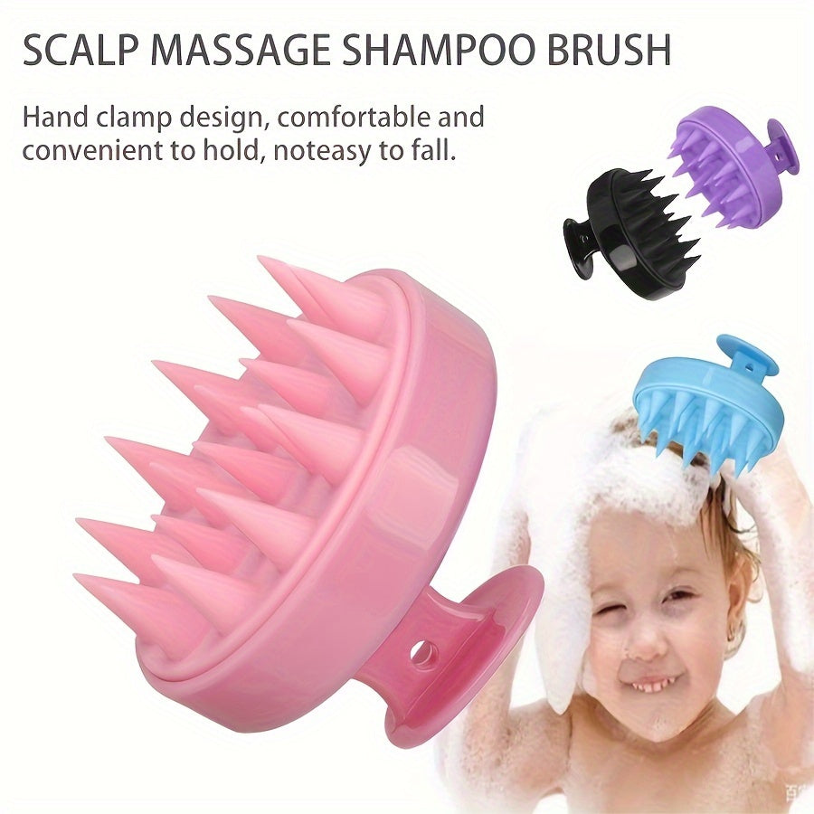 Silicone Tooth Shampoo Brush Hair Washing Scalp Massager