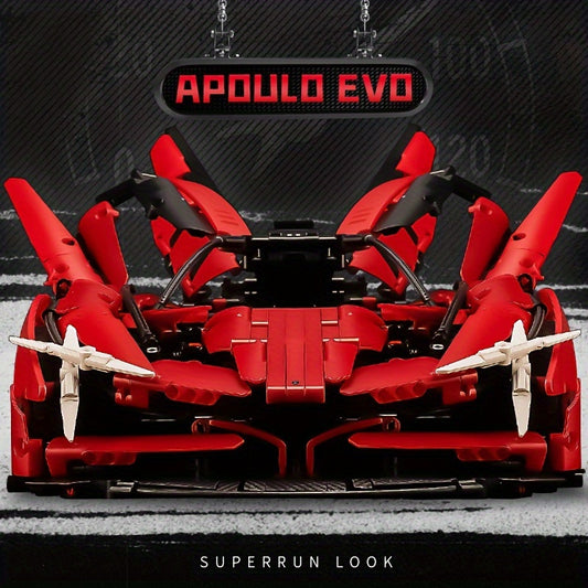 Metal Red Sports Car Model Building Blocks Set