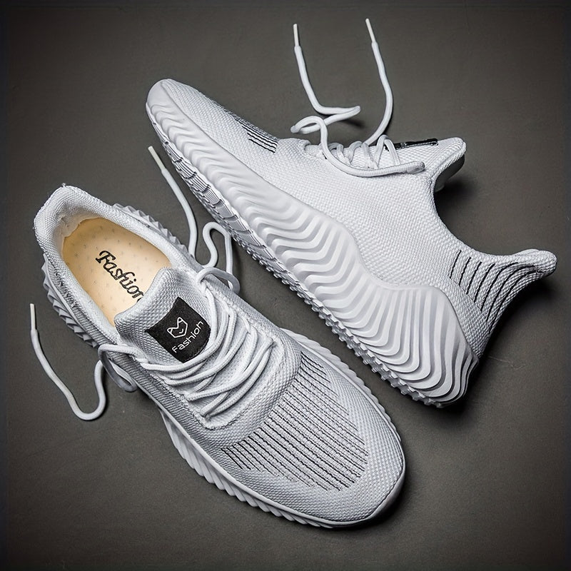 Men's Lace Up Knit Sneakers Casual Walking Shoes
