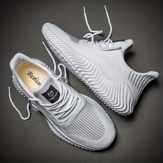 Men's Lace Up Knit Sneakers Casual Walking Shoes