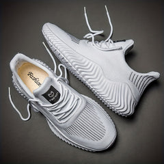 Men's Lace Up Knit Sneakers Casual Walking Shoes