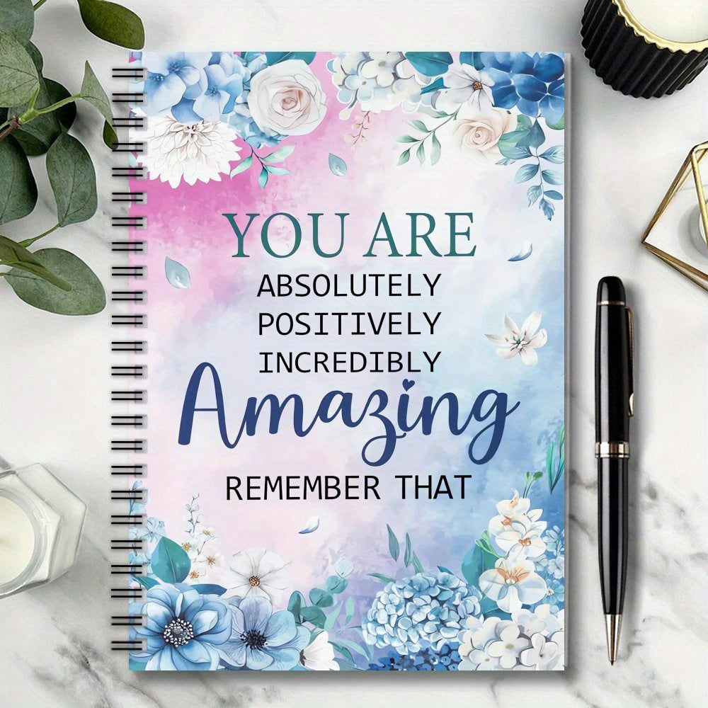 1pc Inspirational Teacher Notebook Watercolor Floral Motivational Journal