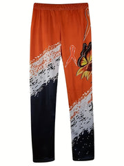  Colorblock Sunflower & Butterfly Print Yoga Leggings