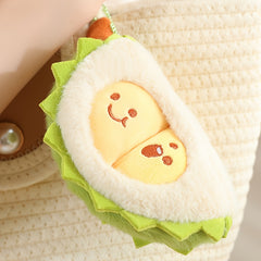 Durian Plush Toy Soft Fluffy Animal Expressive Eyes Beige Yellow
