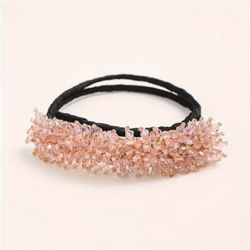 Rhinestone Donut Bun Maker Ponytail Holder Hair Accessory