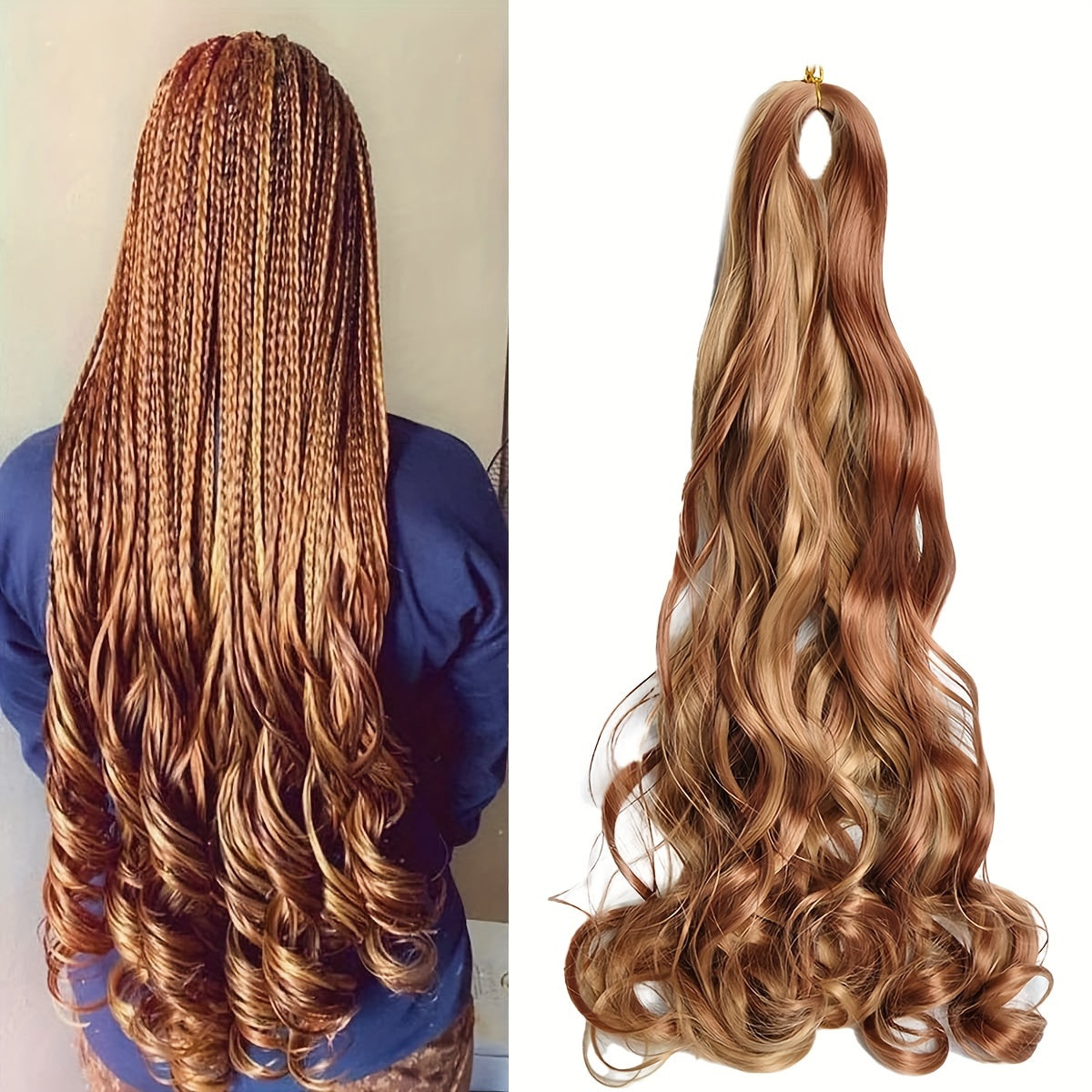 French Curl Braiding Hair 66cm Loose Wave For Box Braids
