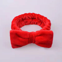 Coral Fleece Bow Headband Elastic Bowknot Headband