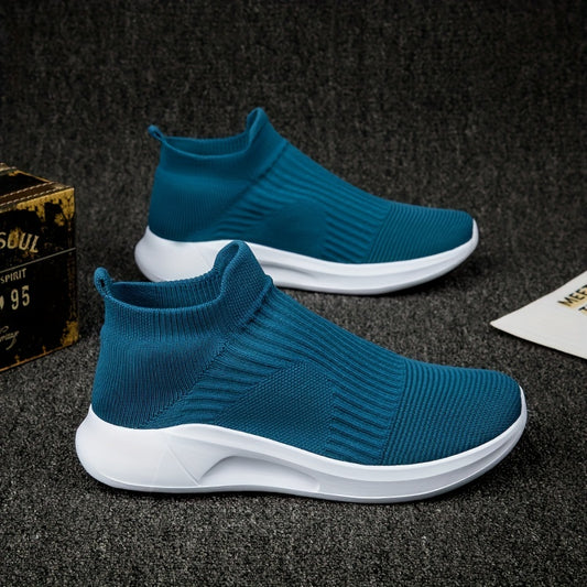 Men's Breathable Slip-On Lace Knit Sneakers with Assorted Colors