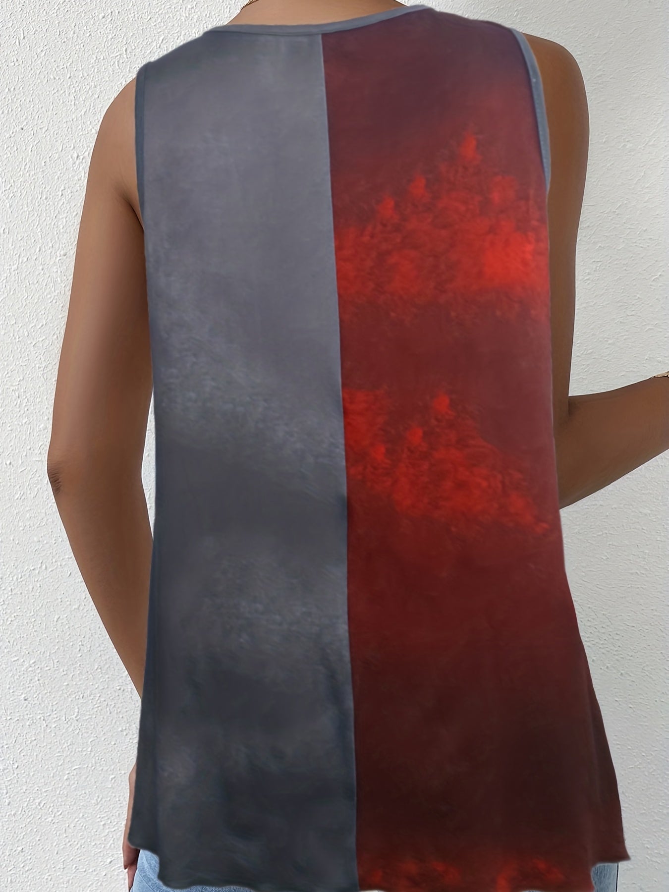 Casual V Neck Sleeveless Tank Top for Summer Women's Clothing