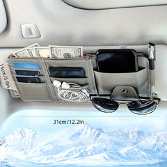 Car Sun Visor Organizer Storage Bag Sunglasses Holder Zipper Pouch