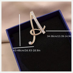Rhinestone Letter Brooch Pin Alloy Diamond Inlaid Corsage Jewelry