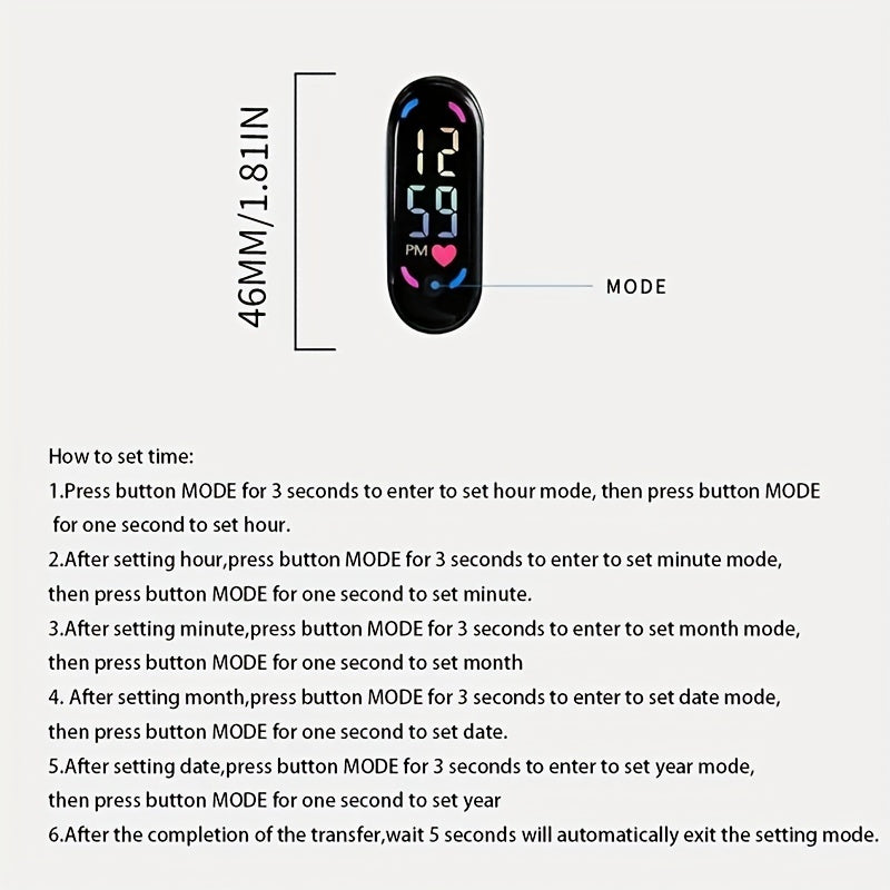 Waterproof Silicone LED Sports Watch for Kids