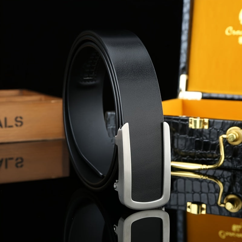 Men's Durable Cowhide Belt with Stainless Steel Buckle