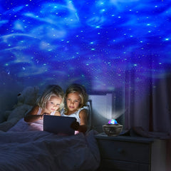 4-in-1 Galaxy Projector Star Night Light Voice Control Ocean Wave Effect