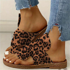 Women's Bow Flat Slide Sandals Non Slip Casual Outdoor Slides