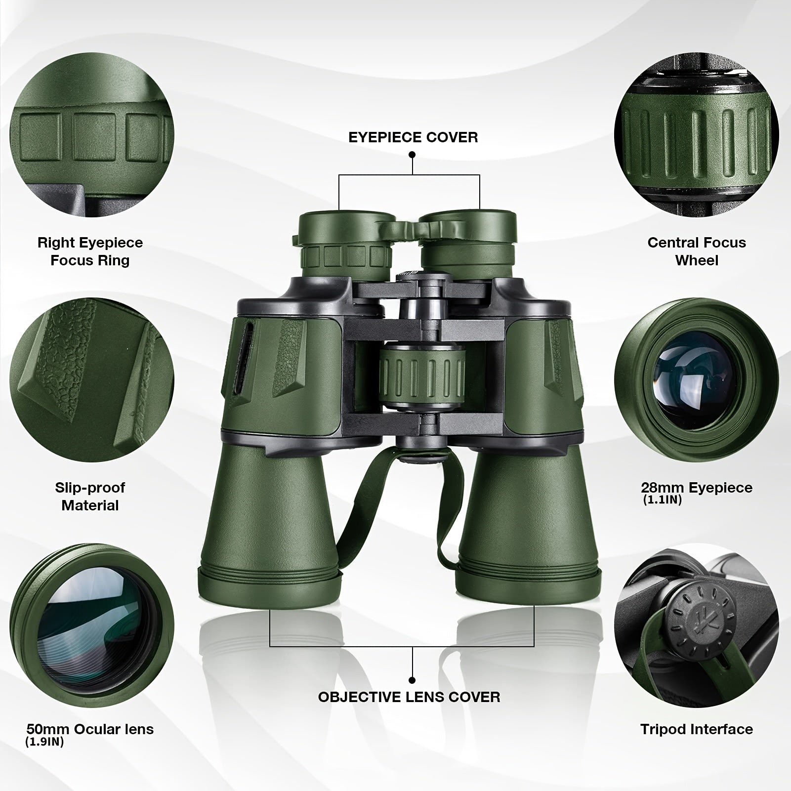 12X Waterproof Binoculars BAK4 Prism FMC Clear Outdoor Bird Watch