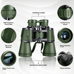 12X Waterproof Binoculars BAK4 Prism FMC Clear Outdoor Bird Watch