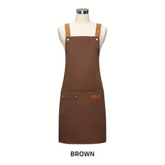 Waterproof Halter Apron with Pockets - Kitchen Home Cooking Work Apron