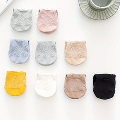 9 Pairs Floral Lace Ankle Socks Lightweight & Breathable Low Cut Invisible Socks