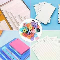 60pcs Discbound Expansion Discs 6 Colors 35mm/2 Extra Pages