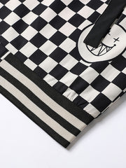 Smiling Face Plaid Jacket Men's Zip Up Coat