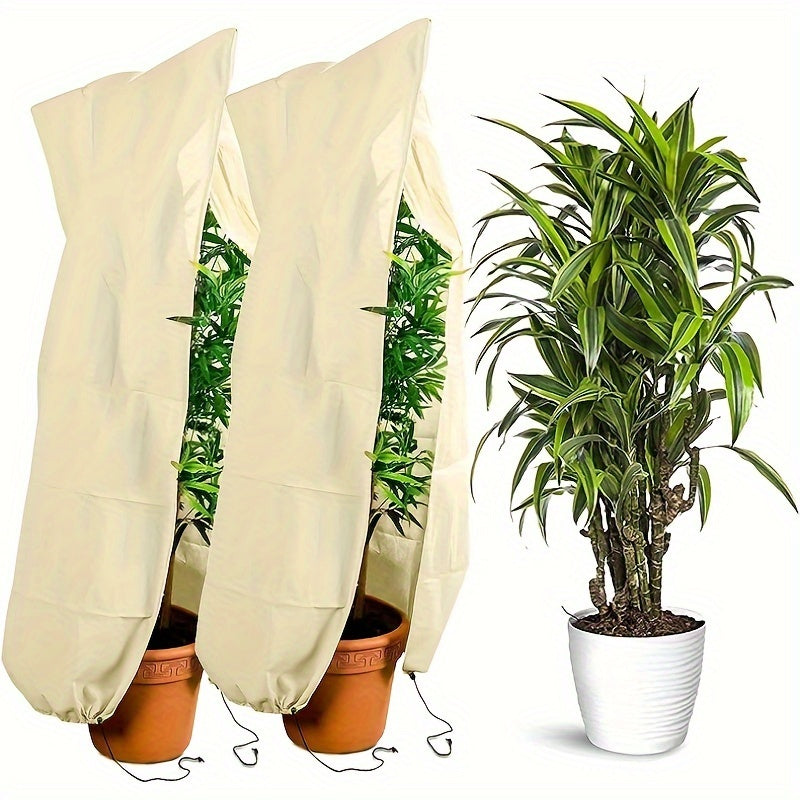 Winter Plant Cold Cover Non-woven Drawstring Zipper Frost Protection