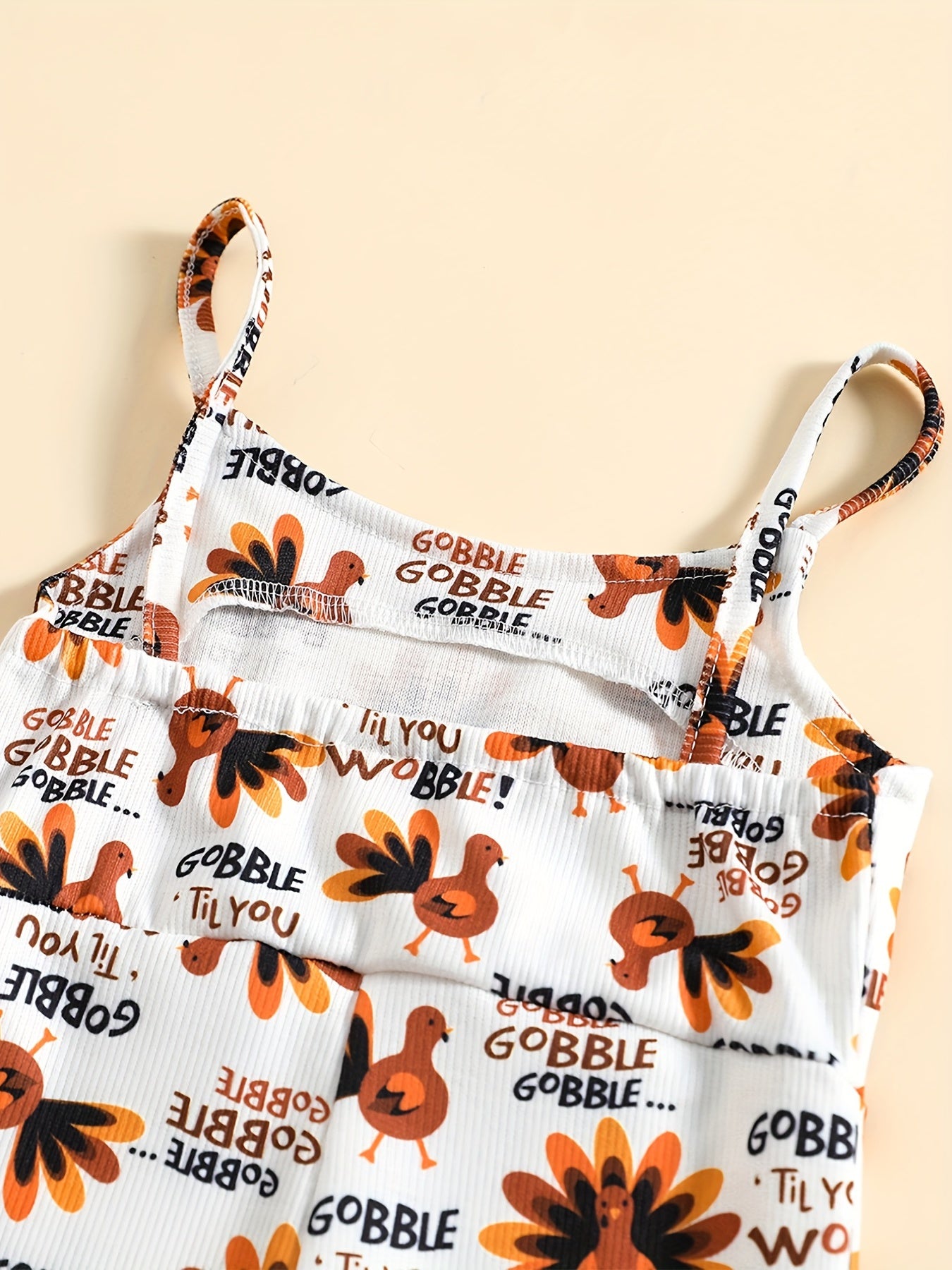 Toddler Girls Turkey Cami Romper Jumpsuit
