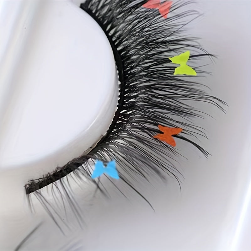 Butterfly Glitter False Eyelashes Rainbow Nightclub Masquerade Exaggerated Soft