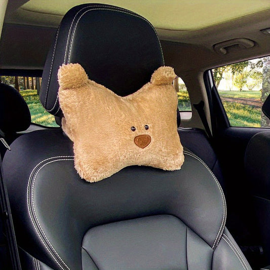 Cartoon Plush Pillow Car Headrest Neck Support