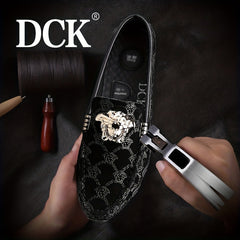 Men's Metallic Decor Moccasin Loafers