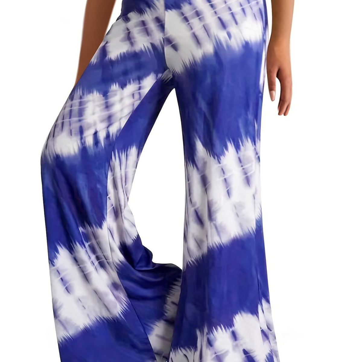 Tie Dye Waist High Rise Flared Leg Pants