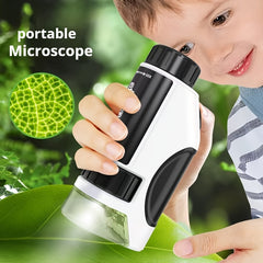 Mini Handheld Microscope Toy 50X 300X with LED Light