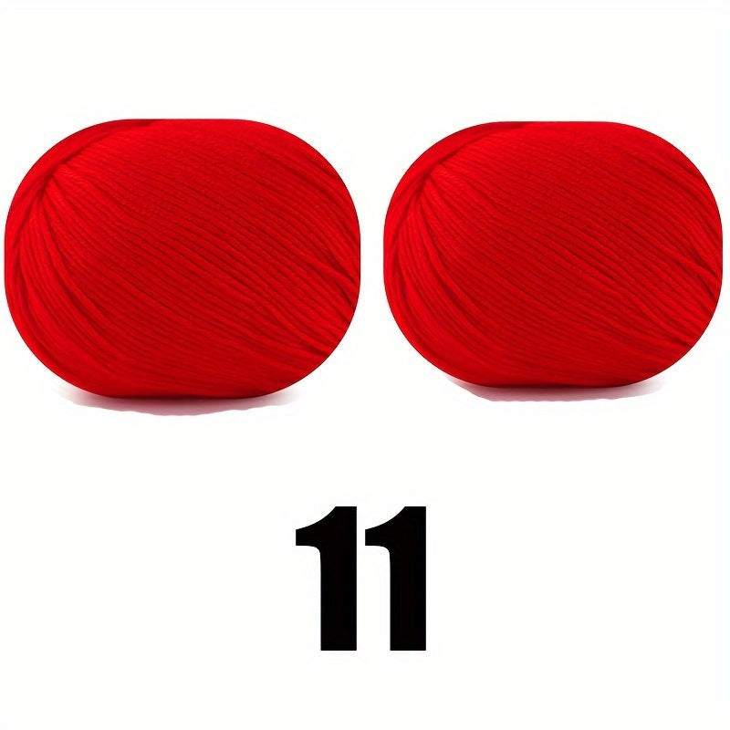 2pcs Cotton Yarn For Knitting Crocheting Sweater Scarf 50g