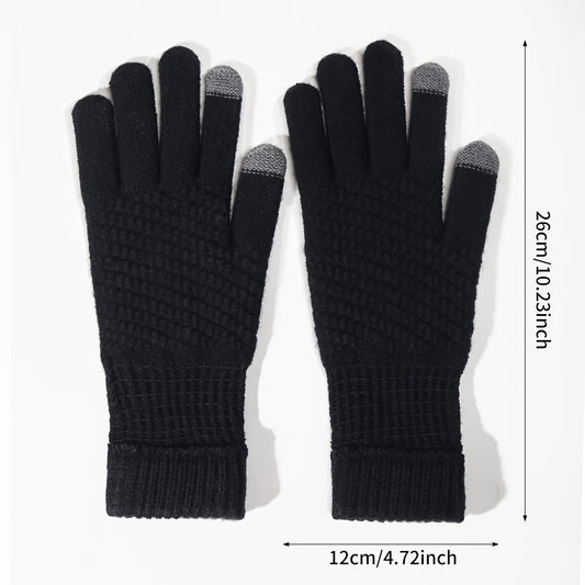 Winter Knitted Touch Screen Full Finger Gloves for Running and Driving
