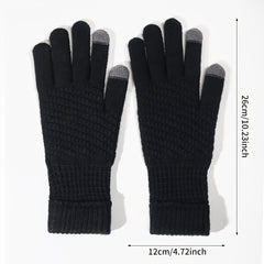 Winter Knitted Touch Screen Full Finger Gloves for Running and Driving