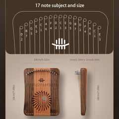 Hluru Lyre 17 31 Stringed Lyre Finger Playing Strings Thumb Piano Veneer Harp