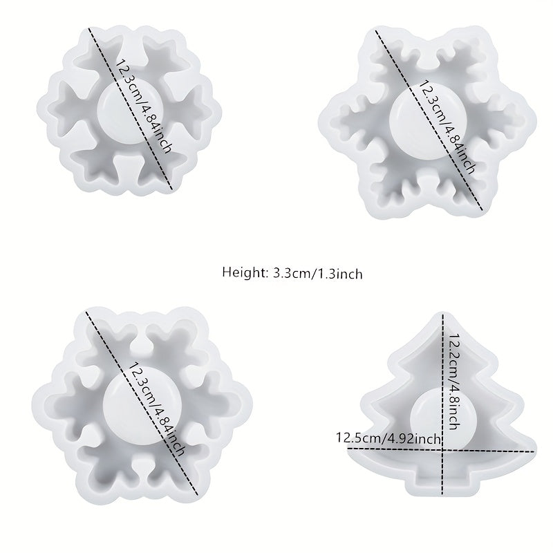 Snowflake Candle Holder Silicone Mold - DIY Christmas Decor