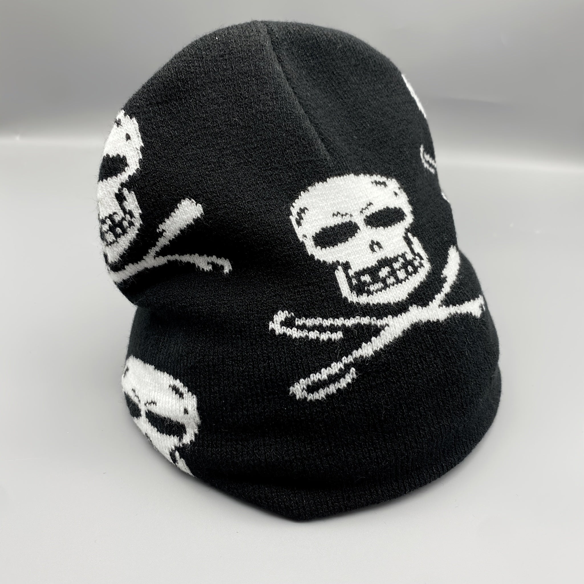 Hip Hop Jacquard Beanie Hat Casual Knitted Womens Warm Skull Cap