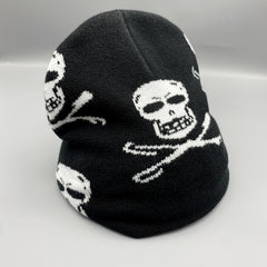 Hip Hop Jacquard Beanie Hat Casual Knitted Womens Warm Skull Cap