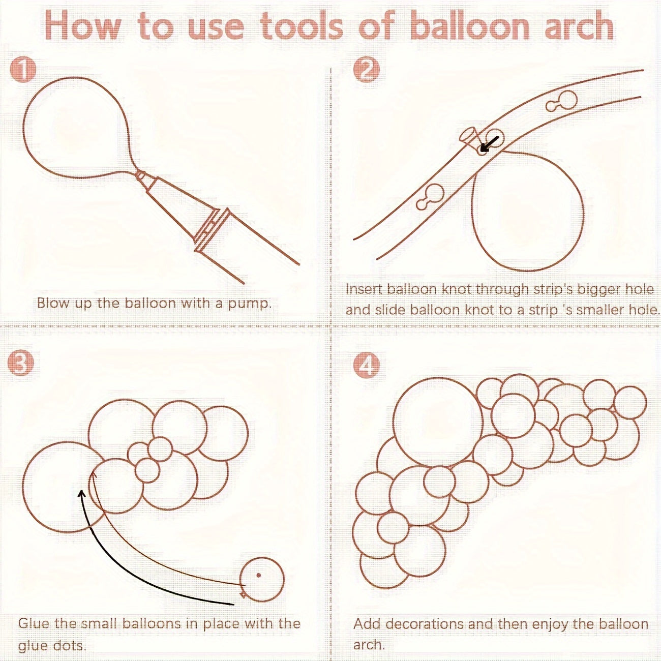 Beige Pink Party Balloons Set 120pcs