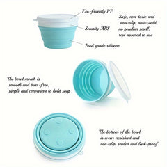 Portable Folding Silicone Bowl Cup for Outdoor Travel Camping Picnic