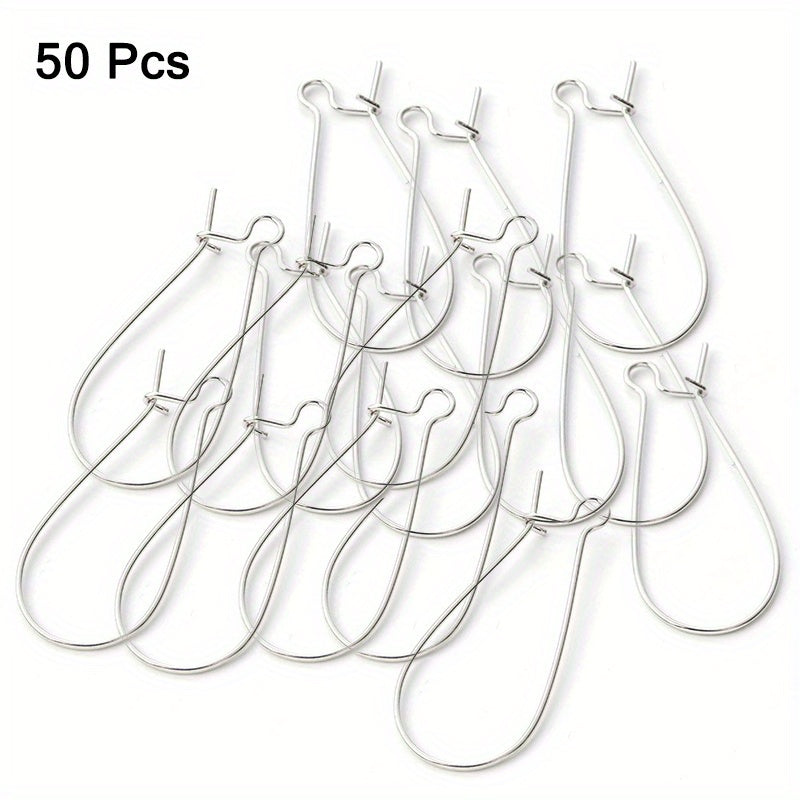50 Stainless Steel Ear Wire Hooks Earring French Style Lever H