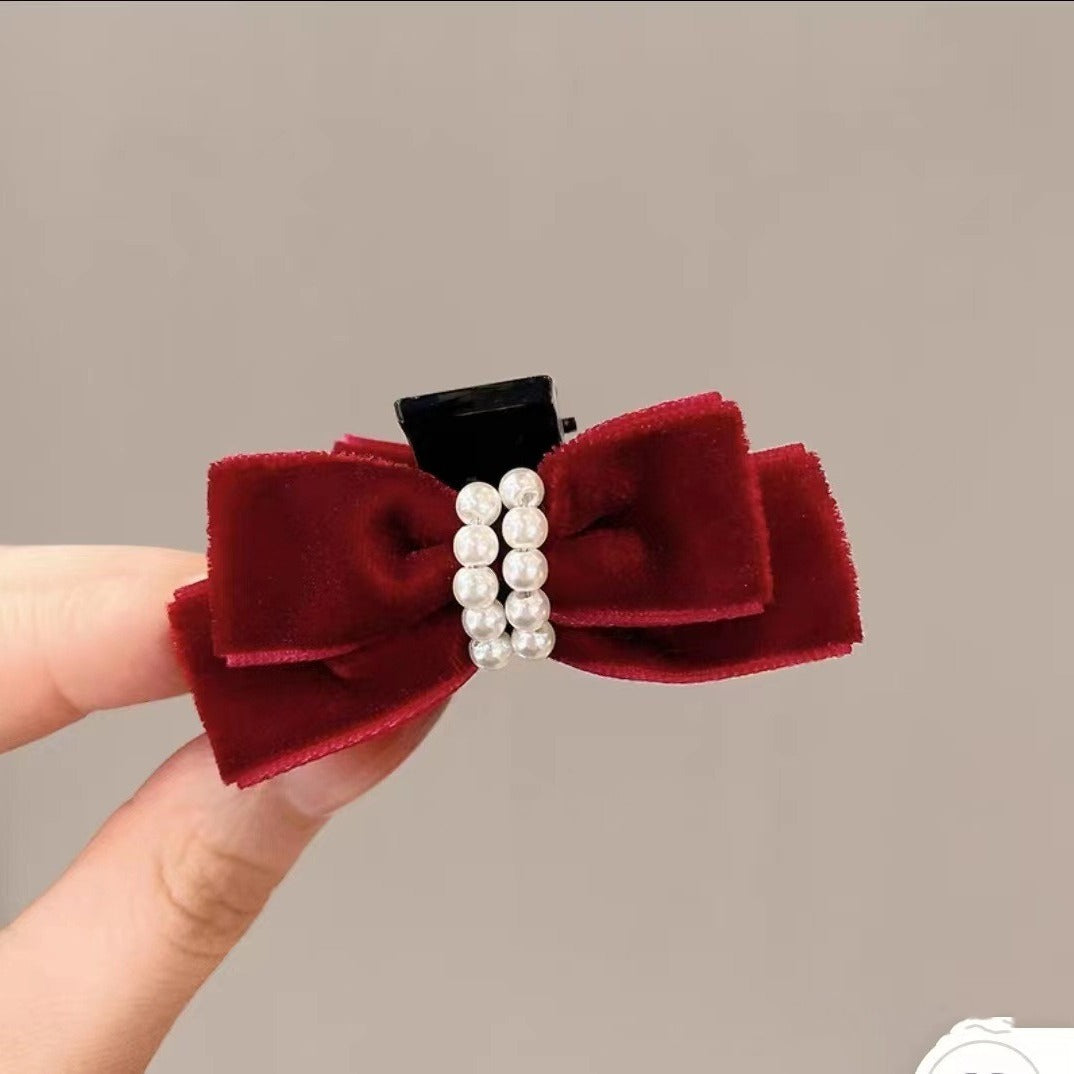 Vintage Velvet Bow Hair Claw Clips Bow Hair Barrettes