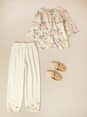 Floral Print Two Piece Set Top & Pants Outfit