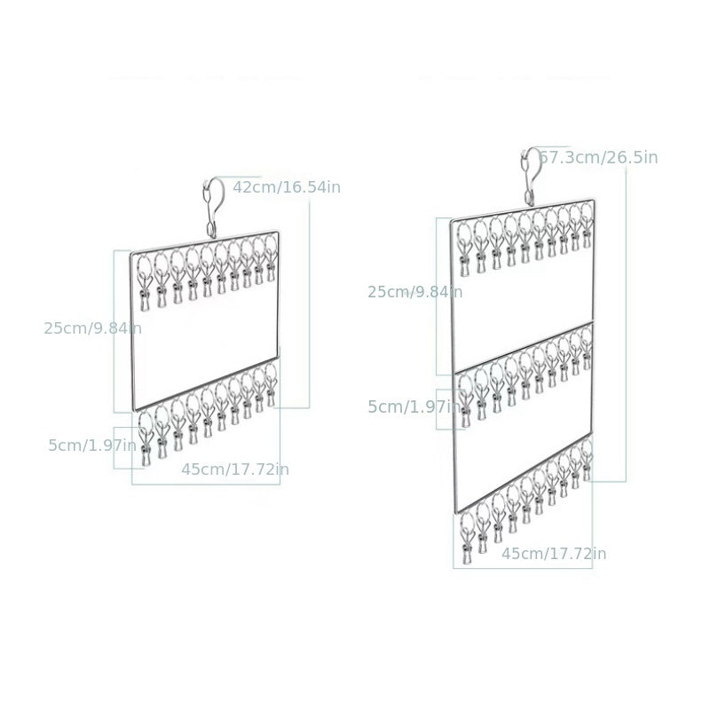 Stainless Steel Socks & Underwear Drying Rack Wind & Rust Resistant