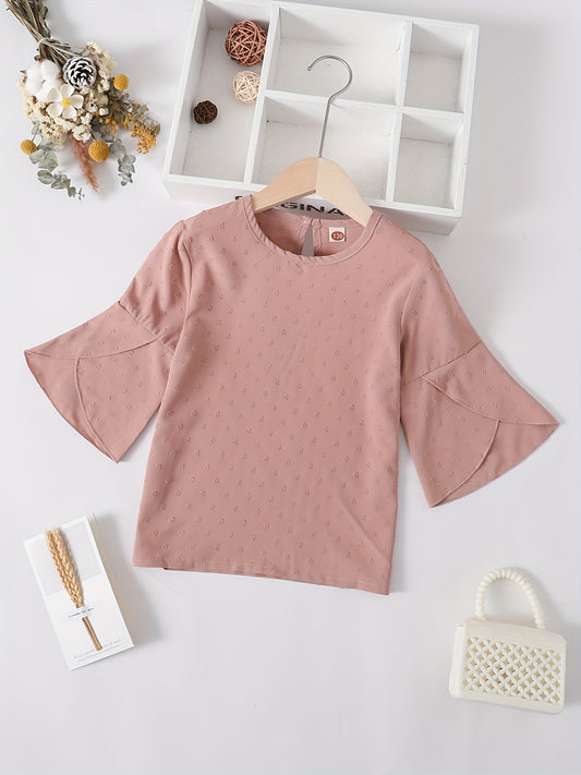 Girls Flared Sleeve Blouse For Summer Holiday Party