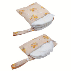 2pcs Daisy Flowers Prints Small Wet Bags Set