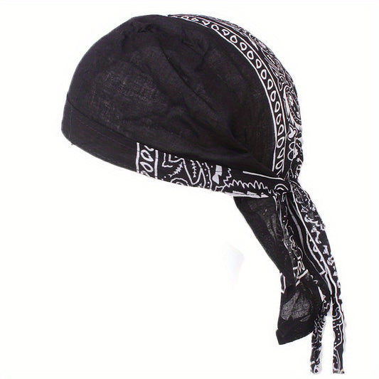 Red Paisley Print Head Scarf Turban Cap Bandana Women Head Wrap