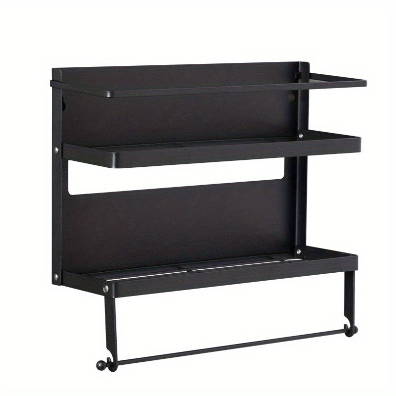 Magnetic Spice Rack and Paper Towel Holder for Kitchen Organization